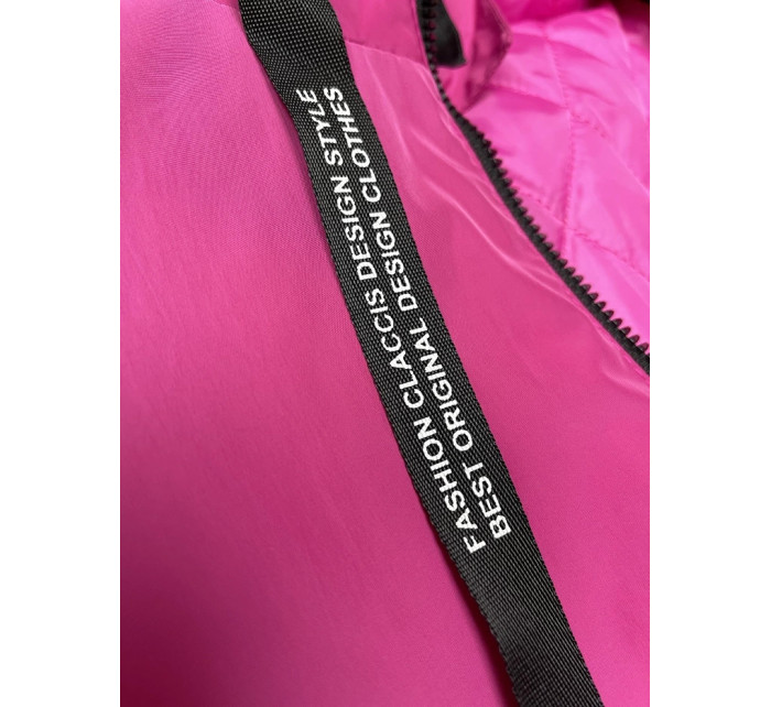 Růžová dámská bunda parka pro přechodné období Miss TiTi (3832)