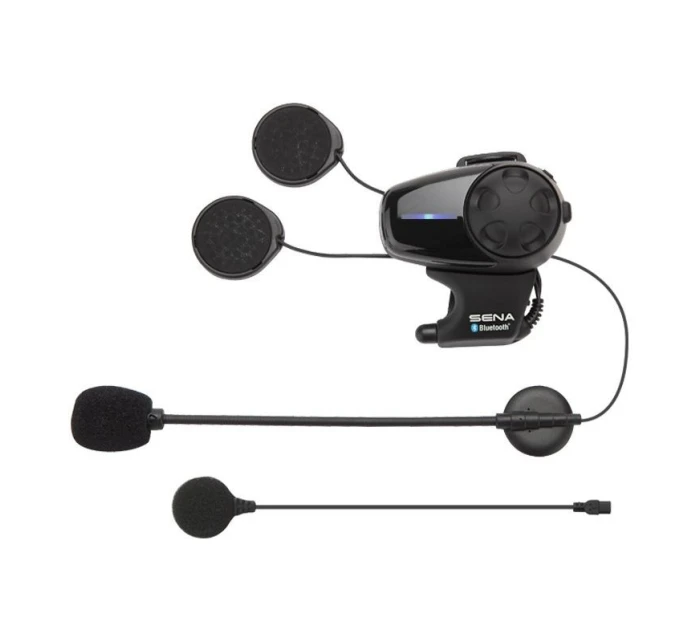 Sena SMH10-11 Bluetooth 3.0 900m interkom pro motocykly s mikrofonem na čelence pro 1 helmu