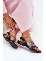 Plné Kožené Sandály Dámské Zazoo 40032 Černé