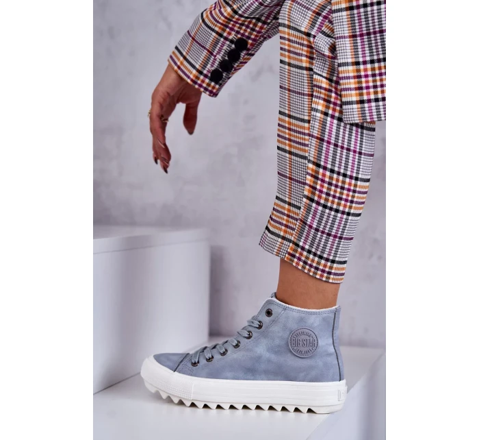 Dámské zateplené tenisky Big Star – světle modré