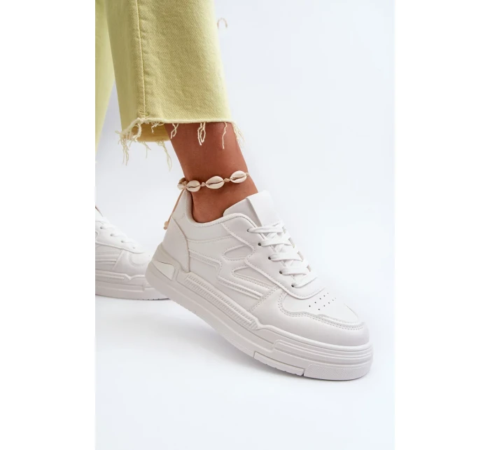 Dámské tenisky na platformě vyrobené z eko kůže, bílá Lynnette Dámské tenisky na platformě vyrobené z eko kůže, bílá Lynnette