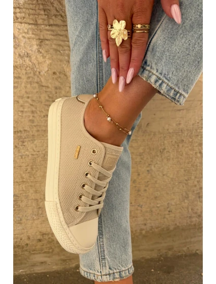 Dámské plátěné tenisky Big Star – béžové