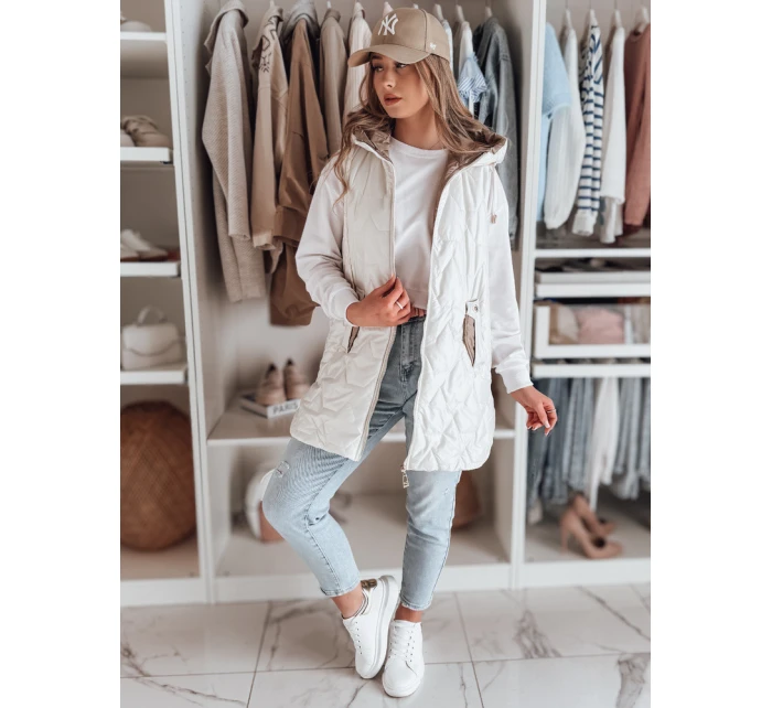 Dámská přechodná prošívaná vesta GLITTI bílá FashionStreet TY4805 Dámská přechodná prošívaná vesta GLITTI bílá FashionStreet TY4805