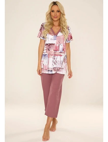 Dámské pyžamo model 20256560 Violet kr/r M2XL - De Lafense Dámské pyžamo model 20256560 Violet kr/r M2XL - De Lafense