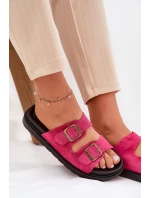 Dámské Pantofle Na Platformě S Přezkami Fuchsie model 21688697 - Boto