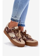 Dámské Tenisky Na Platformě S Dvojitým Šněrováním Leopardí Béžové Niteria Dámské Tenisky Na Platformě S Dvojitým Šněrováním Leopardí Béžové Niteria