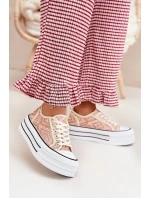 Nízké Dámské Tenisky Na Platformě Růžové model 21701273 - Boto Nízké Dámské Tenisky Na Platformě Růžové model 21701273 - Boto