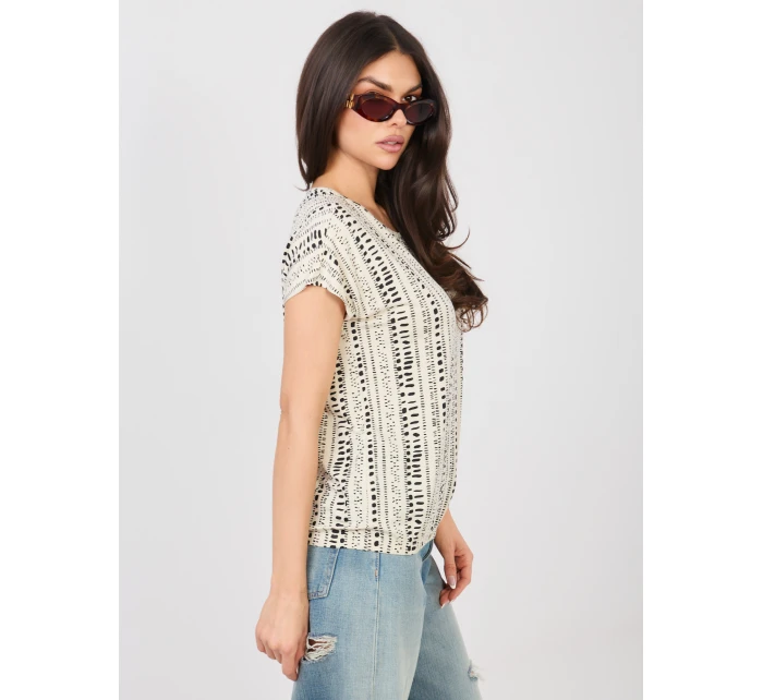 T shirt D12110M02646F jasny beżowy T shirt D12110M02646F jasny beżowy