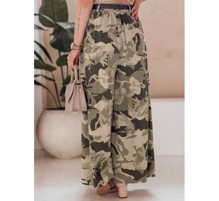 FLOWES světle zelená moro kalhotová sukně s páskem FashionStreet UY2562