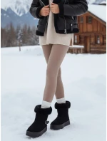 Dámské semišové sněhule s kožešinou černé FashionStreet ZY1273