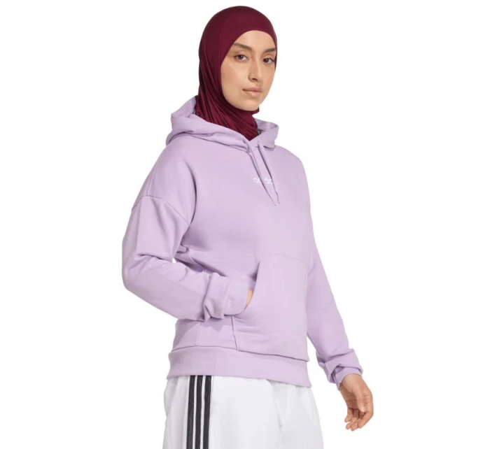 Dámská mikina adidas Essentials Linear French Terry Hoodie purple JY0036