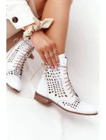 Prolamované Kožené Boty Nicole model 21549674 Bílé - Zazoo