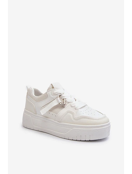 Dámské tenisky na platformě z ekokože Bílé model 21657718 - Boto