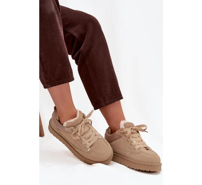 Dámské tenisky s teplou podšívkou Béžové Cyrissa