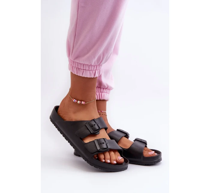 Dámské pěnové pantofle s přezkami Černá Luciene Dámské pěnové pantofle s přezkami Černá Luciene