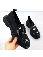 Dámské polobotky lords s motýly černé Potocki SZ12650 Dámské polobotky lords s motýly černé Potocki SZ12650