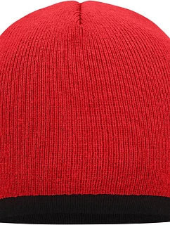 Daiber MB 7584 Pletená čepice s kontrastním lemem 03.7584 red/black