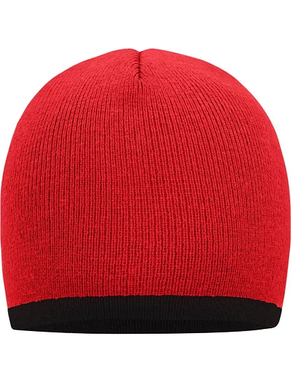 Daiber MB 7584 Pletená čepice s kontrastním lemem 03.7584 red/black Daiber MB 7584 Pletená čepice s kontrastním lemem 03.7584 red/black
