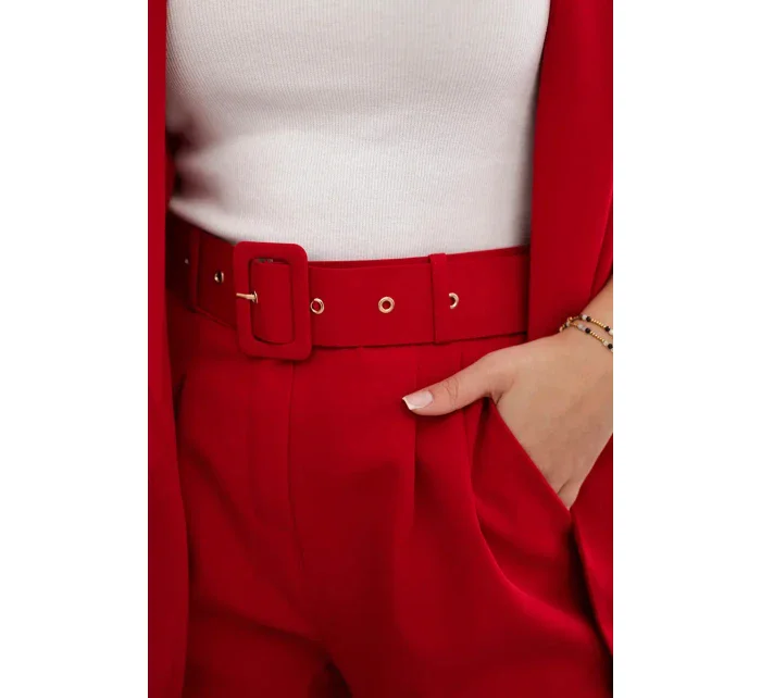 Elegantní souprava saka a kalhot červený