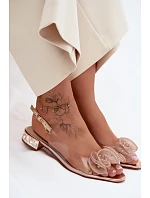 Dámské sandály průhledné s krystaly D&A MR61-9002 Růžové zlato