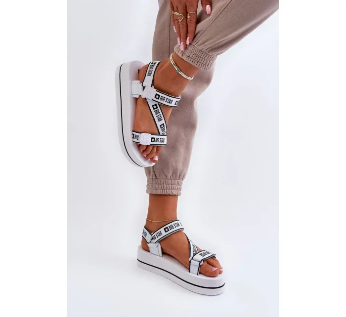 Dámské sandály na platformě Big Star Bílé Dámské sandály na platformě Big Star Bílé