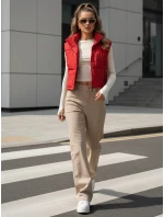 FashionStreet dámská prošívaná červená vesta TY5198