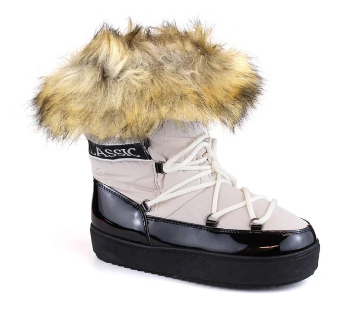 Šněrovací sněhule na platformě s kožešinou Vinceza W JAN262 beige Šněrovací sněhule na platformě s kožešinou Vinceza W JAN262 beige