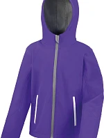 Result R 224JY Dětská 3-vrstvá softshellová bunda s kapucí 30.224J purple/grey