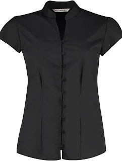 Kustom Kit KK 727 Popelínová halenka s mao límcem 43.0727 black
