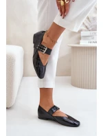 Lakované Baletky S Páskem Černé model 21670980 - Boto Lakované Baletky S Páskem Černé model 21670980 - Boto