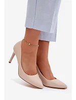 Eko kožené lodičky Sergio Leone 1339 Světle béžové Eko kožené lodičky Sergio Leone 1339 Světle béžové