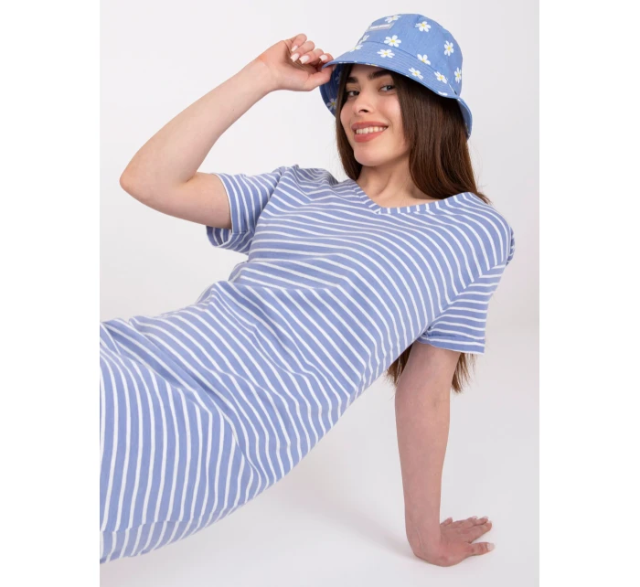 Šaty D16054M30315A bílé a modré Šaty D16054M30315A bílé a modré