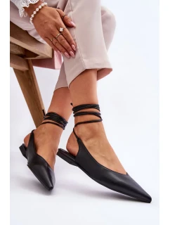 Dámské vázané špičaté baleríny Černá Turriso