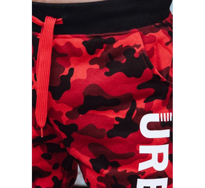 Pánské tepláky s potiskem moro červené FashionStreet UX4444