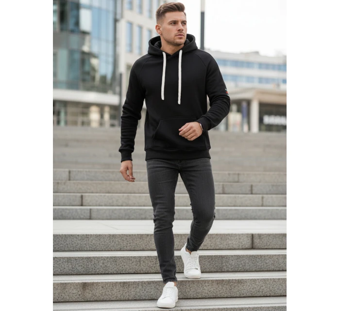 Pánská mikina s kapucí černá model 21994673 - Dstreet