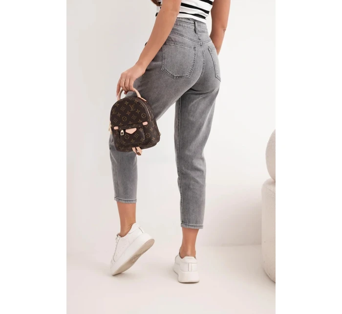 Dámské džíny paperbag s dvojitým zapínáním M.sara grafitové
