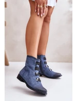 Zateplené dámské boty na zip modré model 21672411 - Boto Zateplené dámské boty na zip modré model 21672411 - Boto