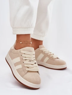 Dámské Tenisky Z Eko Semiše Béžové Arlenina