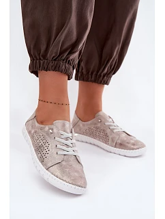 Dámské perforované polobotky z přírodního semiše model 22094952 - EVENTO