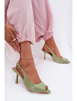 Dámské sandály na podpatku Zelené model 22091994 - Boto Dámské sandály na podpatku Zelené model 22091994 - Boto