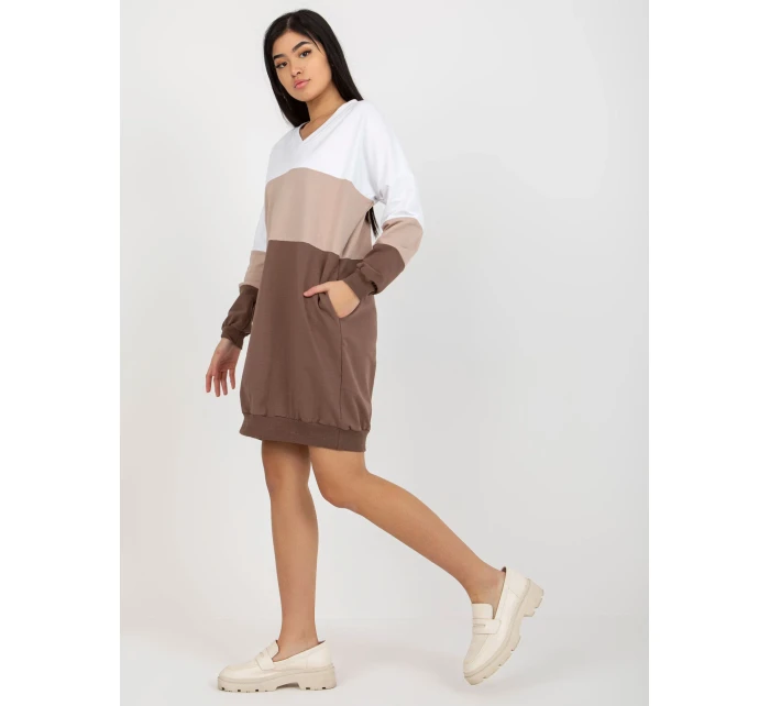 RV SK 8382 šaty.31 bílo-hnědá