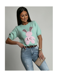 Dámský svetr s pistáciovým králíkem