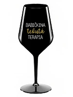 BABIČKINA TEKUTÁ TERAPIA - čierny nerozbitný pohár na víno 470 ml BABIČKINA TEKUTÁ TERAPIA - čierny nerozbitný pohár na víno 470 ml