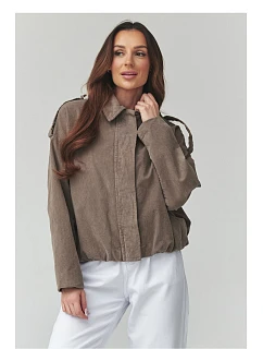 hřejivá kordová bunda model 225690 Makadamia