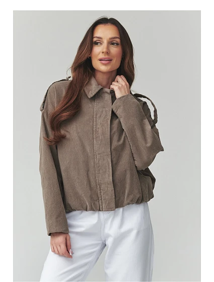 hřejivá kordová bunda model 225690 Makadamia hřejivá kordová bunda model 225690 Makadamia