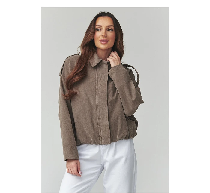 hřejivá kordová bunda model 225690 Makadamia hřejivá kordová bunda model 225690 Makadamia