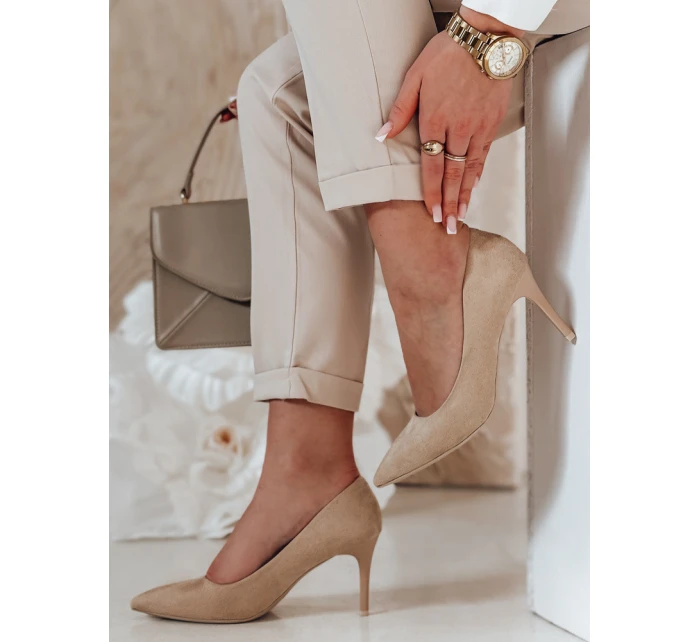 Dámské boty na podpatku LAVENZA beige FashionStreet ZY0718
