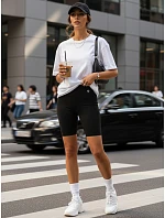 Dámské cyklistické šortky s vysokým pasem, černé, FashionStreet SY0572 Dámské cyklistické šortky s vysokým pasem, černé, FashionStreet SY0572