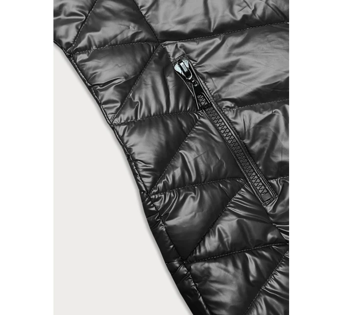 Prošívaná dámská zimní bunda v grafitové barvě model 21246953 - J.STYLE
