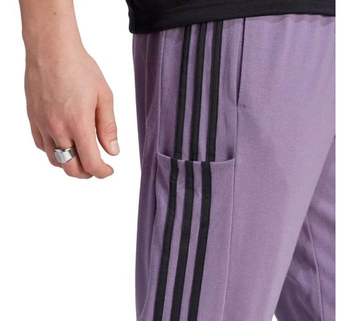 Kalhoty adidas Essentials Single Jersey Tapered Open Hem 3-Stripes M IJ8699